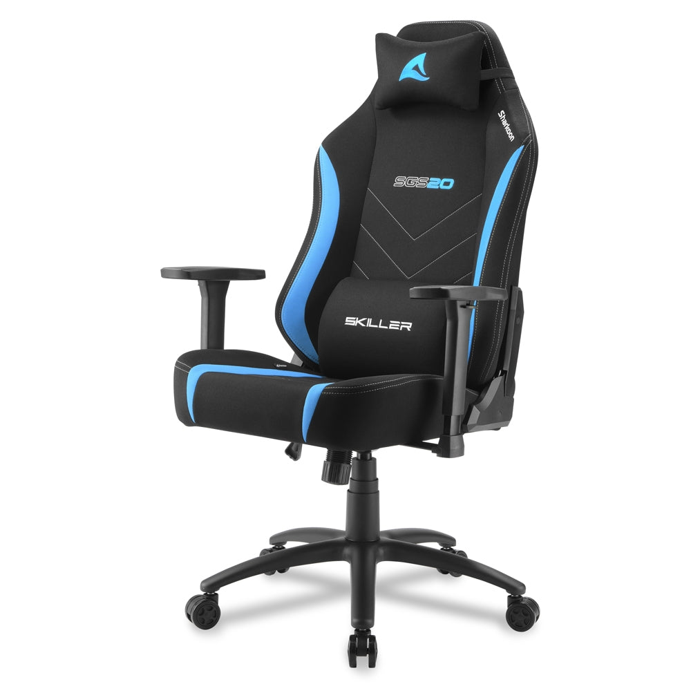 Sedia gaming Sharkoon Skiller SGS20 Fabric, regolabile con base in acciaio nero - blu