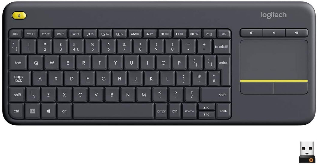 Tastiera Logitech K400 Plus Tastiera Wireless per TV, PC, Home Theater nera