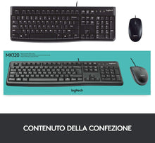 Carica l&#39;immagine nel visualizzatore di Gallery, Tastiera e mouse Logitech MK120 USB
