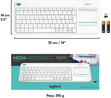 Carica l&#39;immagine nel visualizzatore di Gallery, Tastiera Logitech K400 Plus Tastiera Wireless per TV, PC, Home Theater bianca

