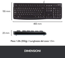 Carica l&#39;immagine nel visualizzatore di Gallery, Tastiera e mouse Logitech MK120 USB
