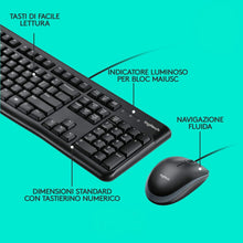 Carica l&#39;immagine nel visualizzatore di Gallery, Tastiera e mouse Logitech MK120 USB
