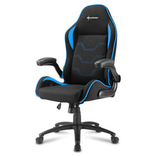 Carica l&#39;immagine nel visualizzatore di Gallery, Sedia gaming Sharkoon Elbrus 1 in pelle sintetica, regolabile con base in acciaio nero - blu
