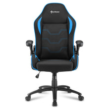 Carica l&#39;immagine nel visualizzatore di Gallery, Sedia gaming Sharkoon Elbrus 1 in pelle sintetica, regolabile con base in acciaio nero - blu
