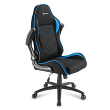 Carica l&#39;immagine nel visualizzatore di Gallery, Sedia gaming Sharkoon Elbrus 1 in pelle sintetica, regolabile con base in acciaio nero - blu
