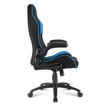 Carica l&#39;immagine nel visualizzatore di Gallery, Sedia gaming Sharkoon Elbrus 1 in pelle sintetica, regolabile con base in acciaio nero - blu
