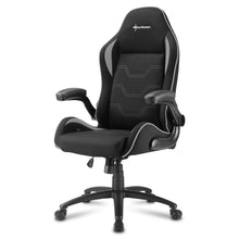 Carica l&#39;immagine nel visualizzatore di Gallery, Sedia gaming Sharkoon Elbrus 1 in pelle sintetica, regolabile con base in acciaio nero - grigio
