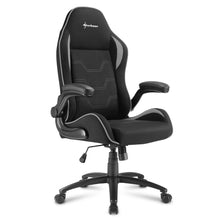 Carica l&#39;immagine nel visualizzatore di Gallery, Sedia gaming Sharkoon Elbrus 1 in pelle sintetica, regolabile con base in acciaio nero - grigio
