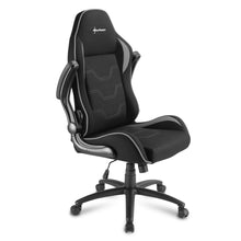 Carica l&#39;immagine nel visualizzatore di Gallery, Sedia gaming Sharkoon Elbrus 1 in pelle sintetica, regolabile con base in acciaio nero - grigio
