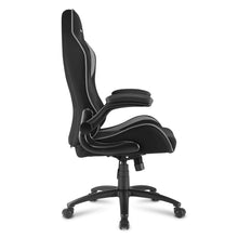 Carica l&#39;immagine nel visualizzatore di Gallery, Sedia gaming Sharkoon Elbrus 1 in pelle sintetica, regolabile con base in acciaio nero - grigio
