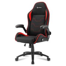 Carica l&#39;immagine nel visualizzatore di Gallery, Sedia gaming Sharkoon Elbrus 1 in pelle sintetica, regolabile con base in acciaio nero - rosso
