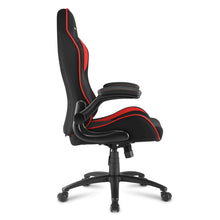 Carica l&#39;immagine nel visualizzatore di Gallery, Sedia gaming Sharkoon Elbrus 1 in pelle sintetica, regolabile con base in acciaio nero - rosso
