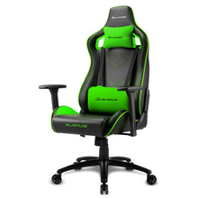Carica l&#39;immagine nel visualizzatore di Gallery, Sedia gaming Sharkoon Elbrus 2 in pelle sintetica, regolabile con base in acciaio nero - verde
