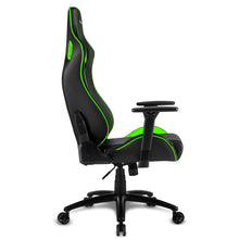 Carica l&#39;immagine nel visualizzatore di Gallery, Sedia gaming Sharkoon Elbrus 2 in pelle sintetica, regolabile con base in acciaio nero - verde
