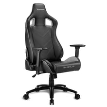 Carica l&#39;immagine nel visualizzatore di Gallery, Sedia gaming Sharkoon Elbrus 2 in pelle sintetica, regolabile con base in acciaio nero - grigio
