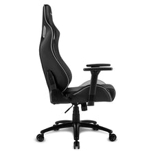 Carica l&#39;immagine nel visualizzatore di Gallery, Sedia gaming Sharkoon Elbrus 2 in pelle sintetica, regolabile con base in acciaio nero - grigio
