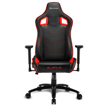 Carica l&#39;immagine nel visualizzatore di Gallery, Sedia gaming Sharkoon Elbrus 2 in pelle sintetica, regolabile con base in acciaio nero - rosso
