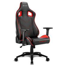 Carica l&#39;immagine nel visualizzatore di Gallery, Sedia gaming Sharkoon Elbrus 2 in pelle sintetica, regolabile con base in acciaio nero - rosso
