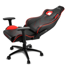 Carica l&#39;immagine nel visualizzatore di Gallery, Sedia gaming Sharkoon Elbrus 2 in pelle sintetica, regolabile con base in acciaio nero - rosso

