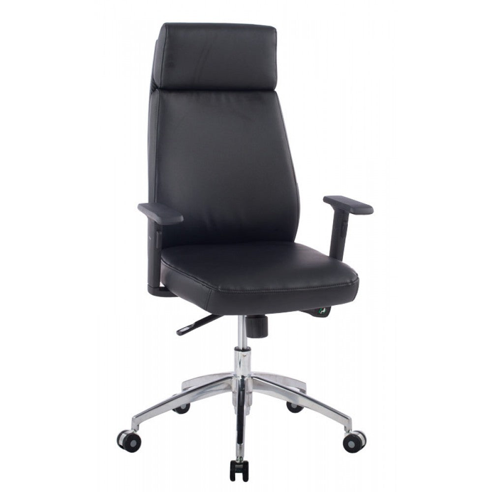 Sedia Techly 073BK Poltrona business con Braccioli Nera similpelle