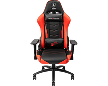 Carica l&#39;immagine nel visualizzatore di Gallery, Sedia gaming MSI MAG CH120 ecopelle, cuscino cervicale e lombare, completamente regolabile, base in metallo, nero / rosso
